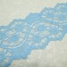 1 yard, 16 inches of 3 1/2 inch light blue galloon chantilly lace trim for bridal, baby, lingerie by MarlenesAttic - Item OT