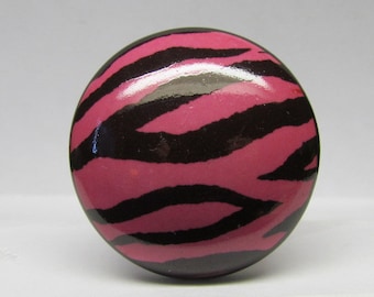 Pink Zebra Drawer Knob Wine Bottle Stopper