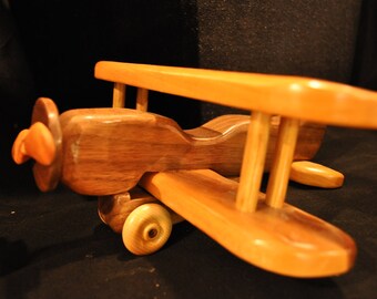 Wooden Toy Plane - Biplane - Walnut, Cherry and Maple