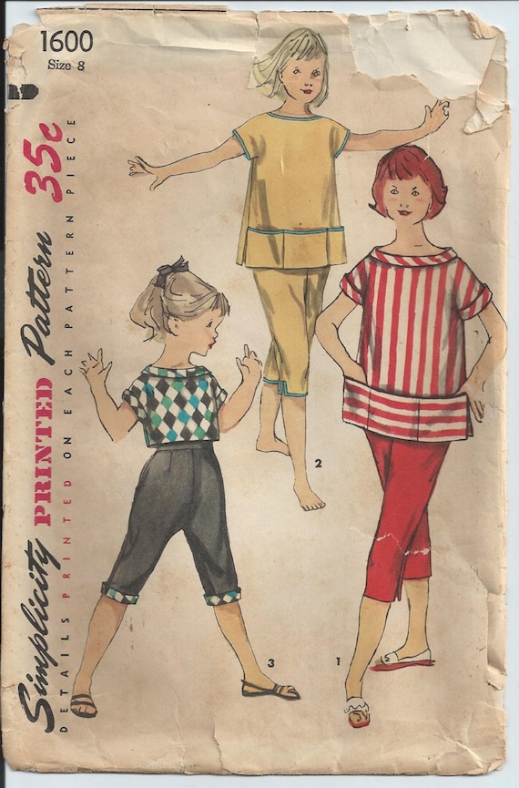 1950's Girls Pedal Pushers and Crop or by DawnsDesignBoutique