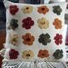 Fall Flowers on Cream Upholstery Fabric Pillow Slipcover