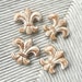 Fridge Magnets Fleur De Lis Wood Hand Painted Brown and White Set of 4