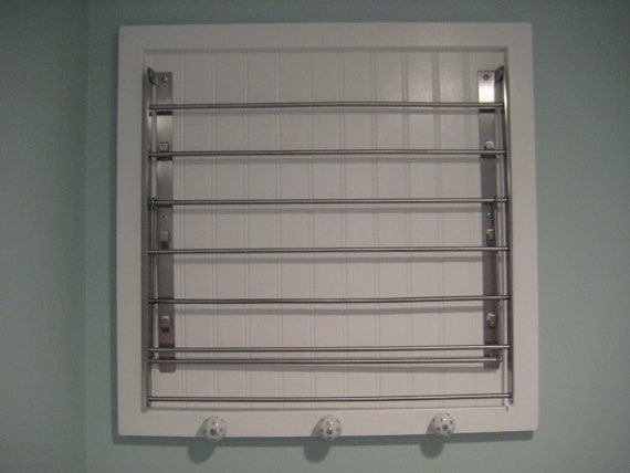 Wonderful ETSY wall mounted laundry drying  rack 