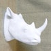 Rhino Wall Mount White Faux Taxidermy Trendy Home Decor Safari Nursery White Rhinoceros Faux Animal Head Wall Mount African Modern Decor