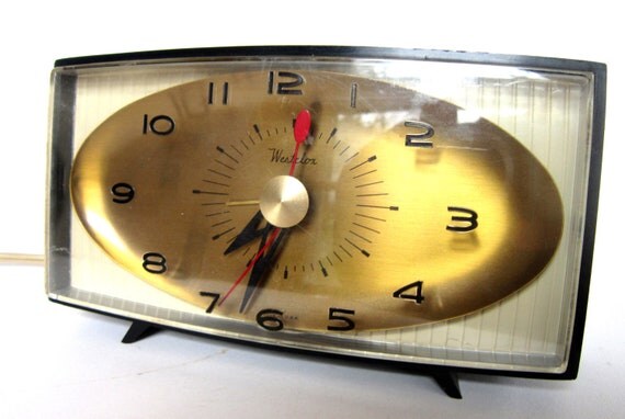 Mid Century Westclox Alarm Clock Atomic Age Ellsworth 9660