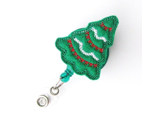 Items similar to Christmas Tree Cute Badge Reels Unique Retractable