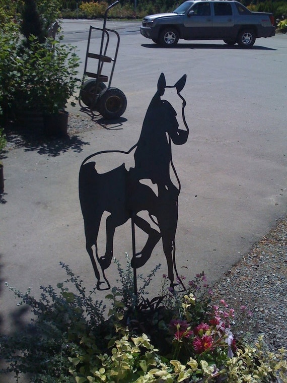 Items similar to Horse Yard Art. Silhouette Metal Farm ...