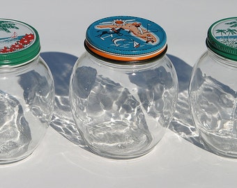 Vintage rare Florida Orange Jelly Jars 3 Printed Beach Detailed ...