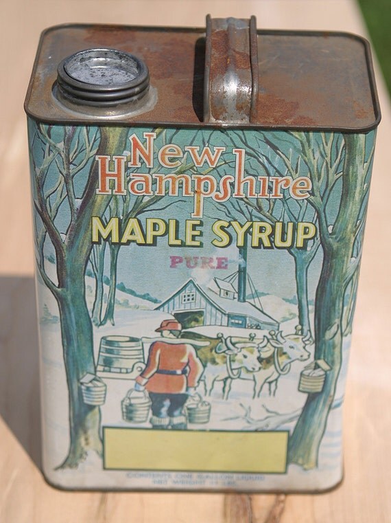 Early Vintage Pure New Hampshire Maple Syrup 1 Gal Tin Can