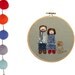 Customised family portrait of 3 - embroidered and appliqued design - made to order by dandelyne