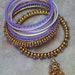 Vintage Bohemian Boho Hippie Beach Purple Tribal Bangle Bracelets (Set of 8)