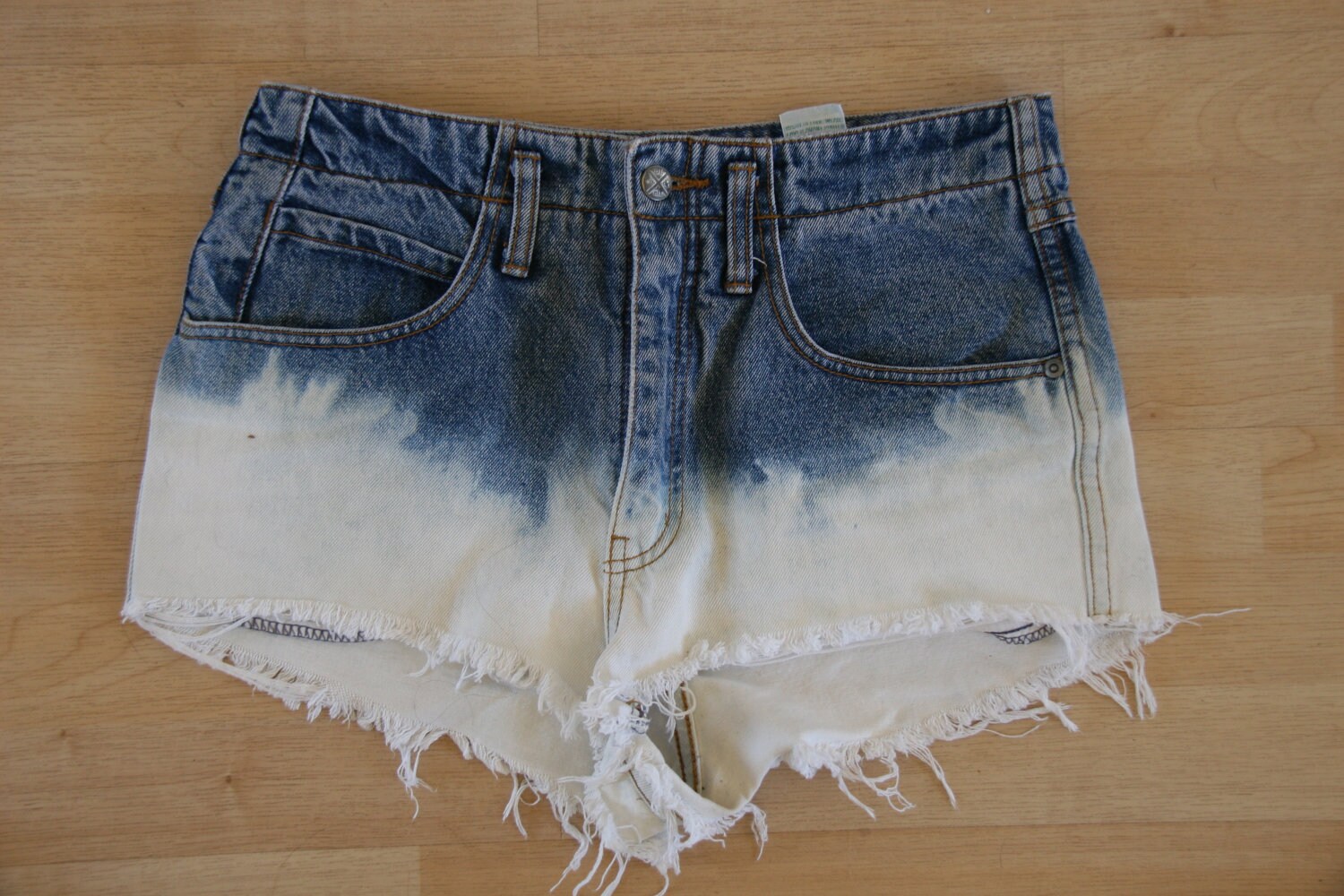 Bleach Dip dye high waisted shorts