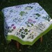 Swedish vintage table cloth with the 25 provincial flowers of Sweden