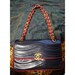 Reserved for Vonessa: 80s rare vintage Chanel navy purse with wine red string and gold chain. Very rare piece from the era.