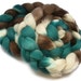 Hand Dyed Merino Roving / Top, Teal and Brown 3.5oz/100gm