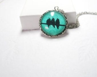 Birds on Wire necklace Branch Necklace Gift For Her Under 30
