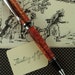 Hand turned Ink Pen Classic Style Handcrafted from Red Stained Curly White Oak Pew wood from Grace River Church 309