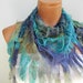 Shredded Horizon Scarves..Necklace Scarf....Super light.Shawl,Wrap,Bandana,Headband,Beach Pareo..