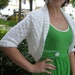 Bolero knitted white spokes with long sleeves 3 / 4