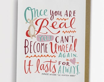 Velveteen Rabbit "Once You Are Real" Quote Card 165-C