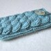 iPod case iPhone 5 sleeve HTC Droid Incredible Samsung bag Android Smartphone holder mobile BlackBerry cover, knit cables in aquamarine