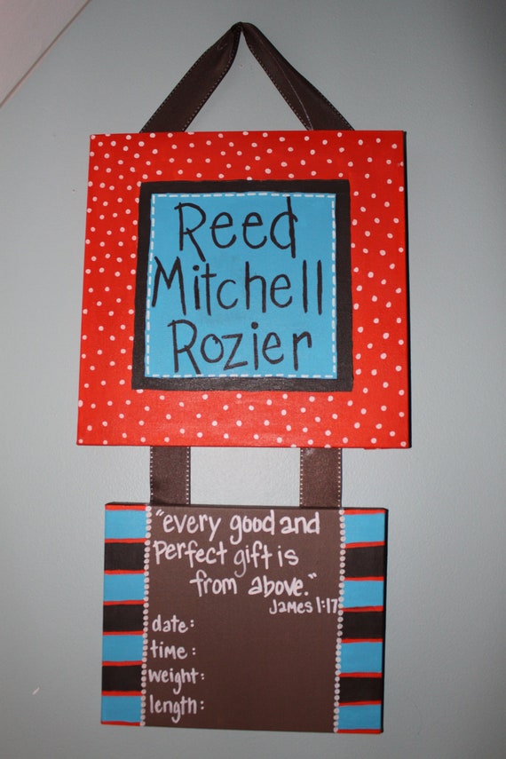 Items similar to Customized Hospital Door Hanger for New Baby. Scripture Nursery Door Hanger on Etsy