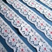 Lace Trim with Tiny Flowers, White / Dark Pink, 3/4" inch wide, 1 yard, For Dolls, Scrapbook, Mixed Media, Home Decor, Apparel
