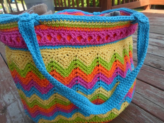 Items similar to Chevron Beach/Pool/Tote/Overnight/Large Bag on Etsy