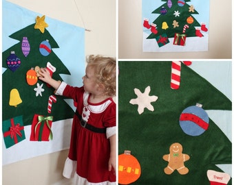Felt Christmas tree decoration Interactive toddler child toy