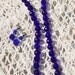 Vintage Cut Glass Necklace and Earrings cobalt blue