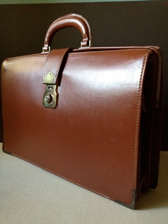 Vtg England / Cheney Leather Briefcase // Attache