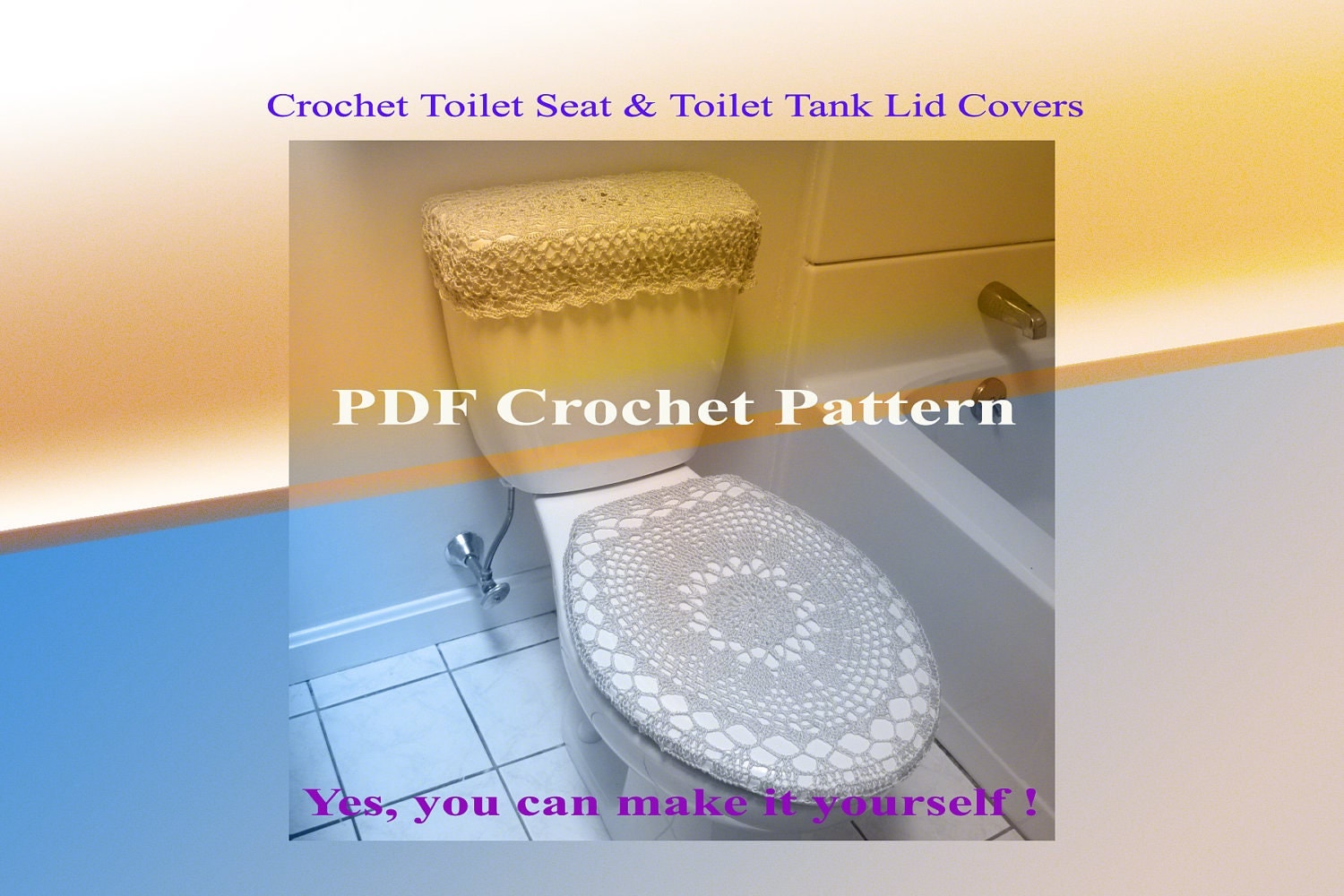 Set of 2 Crochet Patterns Toilet Seat Cover 8VC2012
