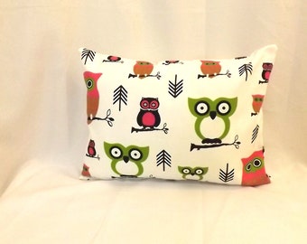 Decorative Lumbar Pillow Cover - 12 x 18 - Owl Print - BOTH SIDES - Envelope Closure - Accent Pillow - Throw Pillow