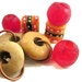 Cherries and Cheerios - Stone rondell donut and Red Glass African and Krobo Bead Supply Eco Friendly