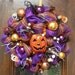 Glitter Orange Halloween Pumpkin Wreath
