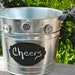 Galvanized Bucket with Chalkboard Label Perfect for Parties