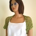 Knitting bambu bolero shrug for summer, emerald green, READY TO SHIP