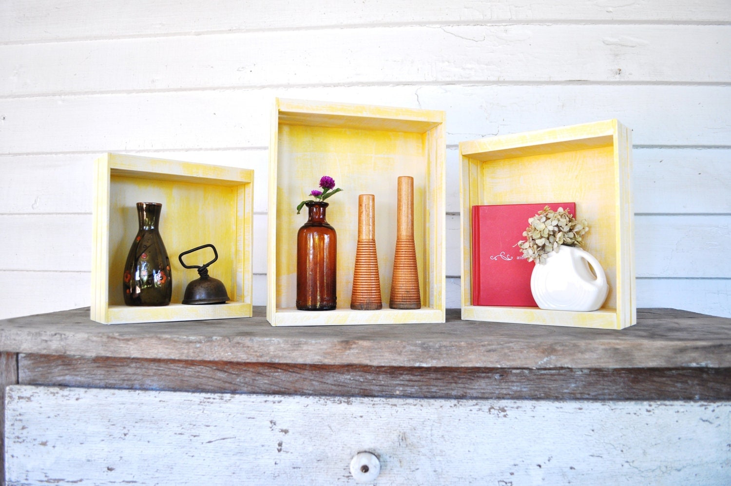 Rustic Nesting Boxes Decorative Caddy Crate by OldSoulWoodworks