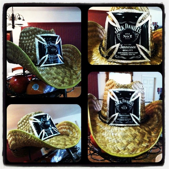 Jack Daniels Coors Light Iron Cross Cowboy Hat by PrettyinBlingg