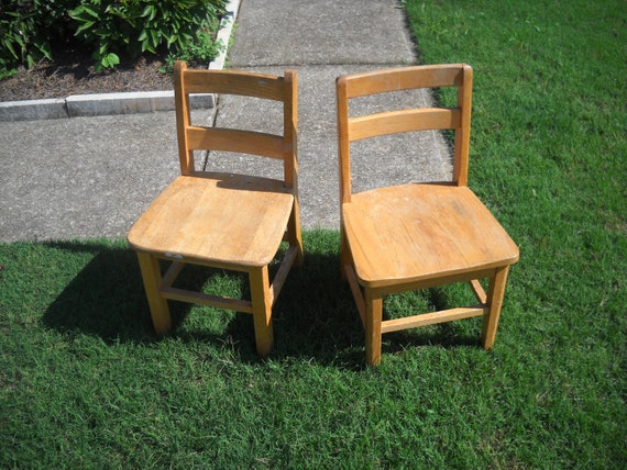 Vintage Children's School Chairs Wooden Child Chairs