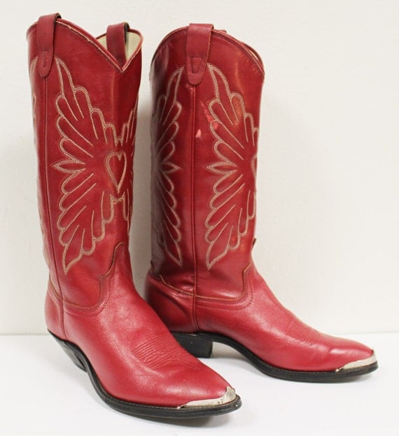 Bright Red Vintage Cowboy Western Boots For Women Size 6 5   Il 570xN.389744606 50u5 