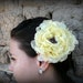 Shabby chic yellow flower hair pin