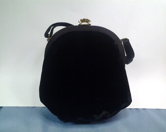 MM Black Velvet Purse with a Nice Surprise