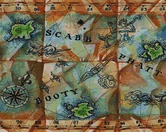 Monkey Island 2 Tri-Island Map Cross Stitch Pattern