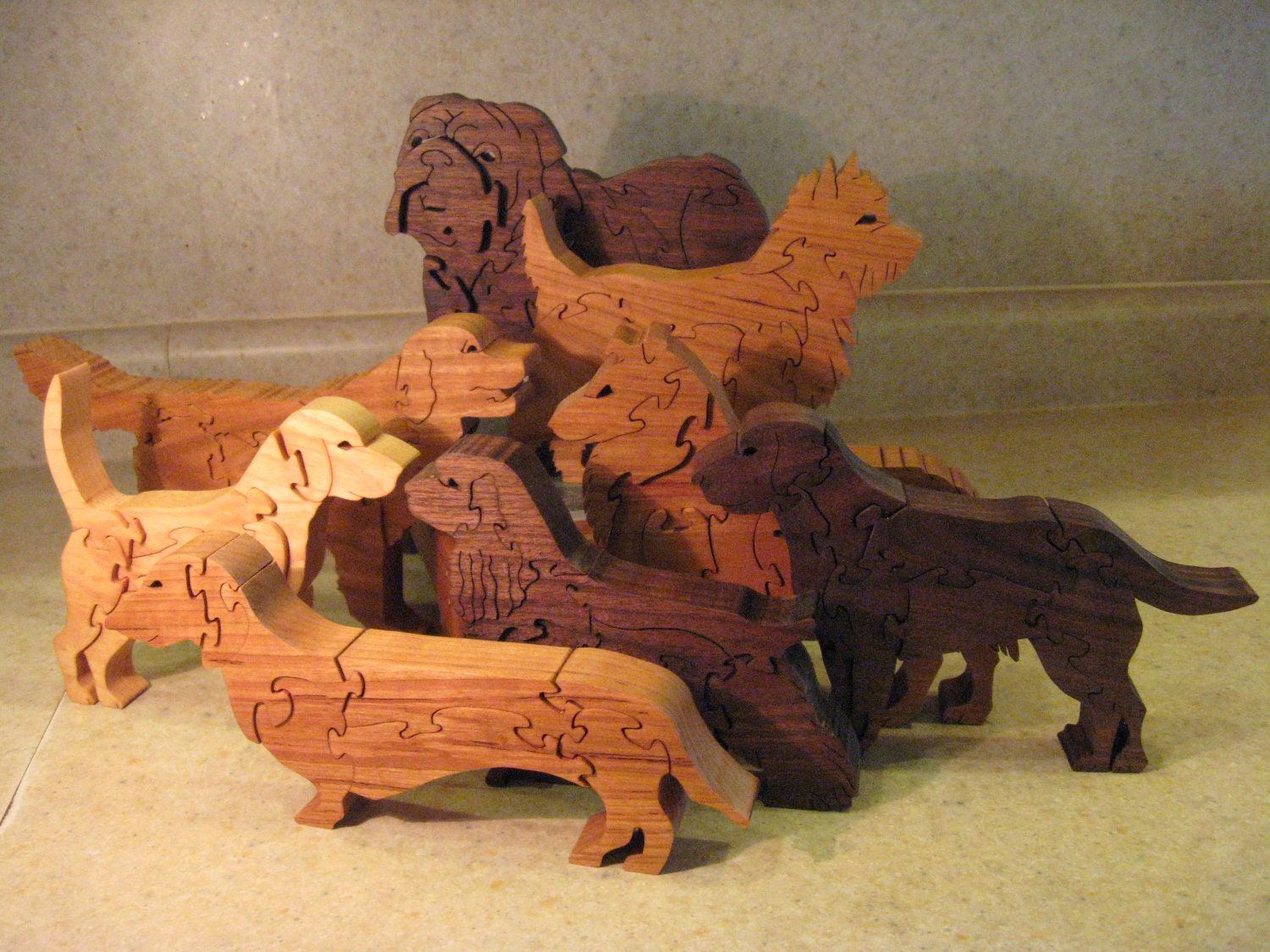 wooden dog puzzles by Teaberrywoodproducts on Etsy
