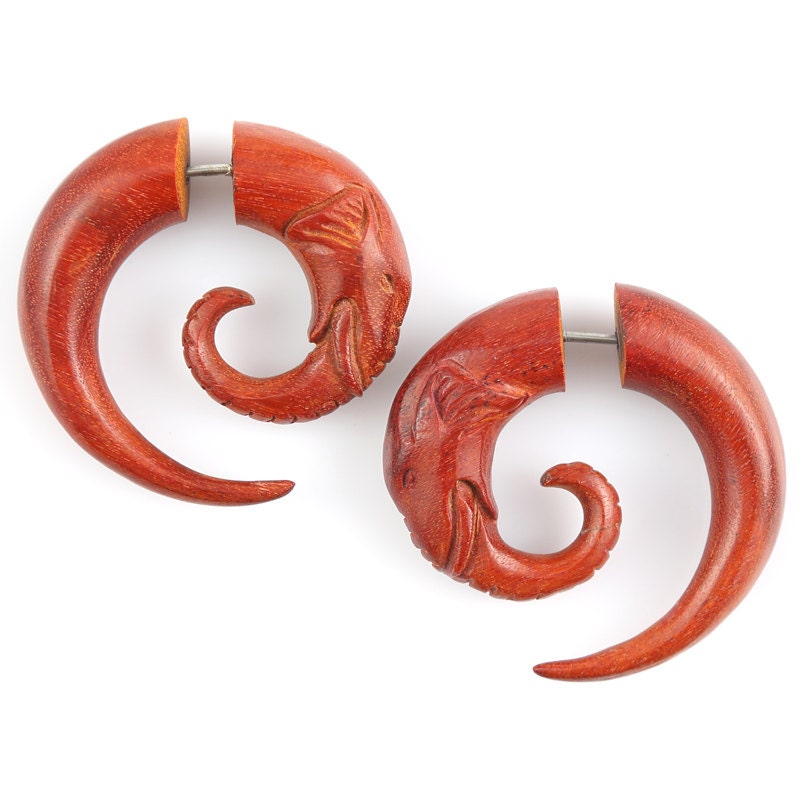 Fake Gauge Wood Tribal Earrings Fake Plug Piercing Jewelry
