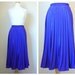 Vintage Bright PURPLE PLEATED Midi Skirt size Medium/Large