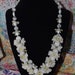DARLING Vintage 1950s West German White and Crackle Lucite Bead & Plastic Flower Necklace