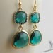SALE 10% OFF: Emerald glass earrings, dangle earrings, drop earrings, chandelier earrings, gift