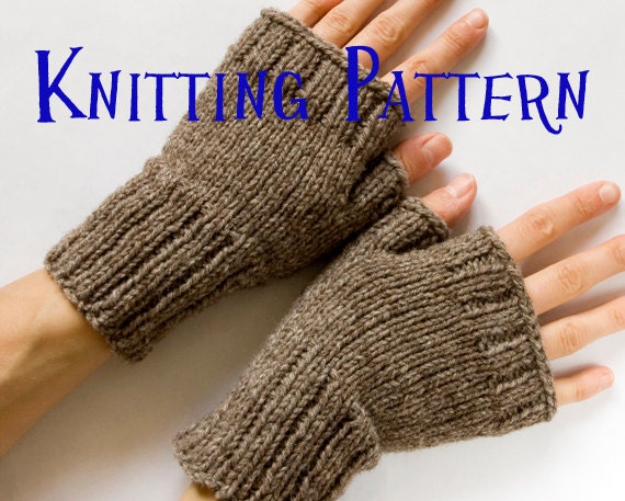 Instant Download PDF Knitting Pattern Fingerless Mittens